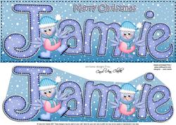 Merry Christmas Jamie Robins Large Dl & 3D Decoupage