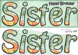 Large Dl Birthday Sister Roses Card & 3D Decoupage