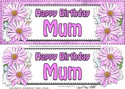 Large Dl Birthday Mum Daisies Card & 3D Decoupage