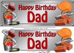 Large Dl Birthday Dad Handyman Tools Card & 3D Decoupage