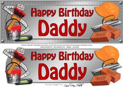 Large Dl Birthday Daddy Handyman Tools Card & 3D Decoupage