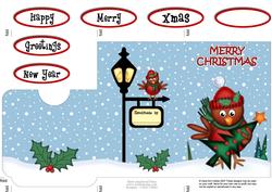 Christmas Robin Xmas Tree Lottery Wallet Card