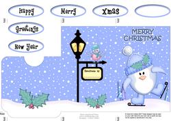 Christmas Skating Penguin Lottery Wallet Card