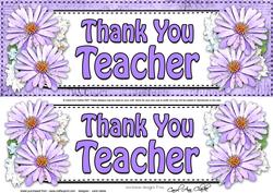 Large Dl Thank You Teacher Daisies Floral 3D Decoupage