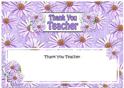 Thank You Teacher Daisies Floral Large Dl Matching Insert