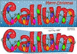 Merry Christmas Callum Xmas Lights Large Dl & 3D Decoupage