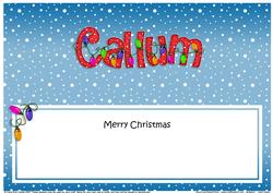 Merry Christmas Callum Xmas Lights Matching Large Dl Insert
