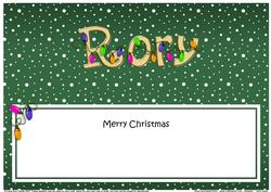 Merry Christmas Rory Xmas Lights Matching Large Dl Insert