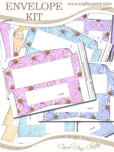 10 Mini Dl (80 x 215mm) Pastel Daisies Envelope Kit