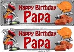 Large Dl Birthday Papa Handyman Tools 3D Decoupage