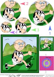 Bert Plays Rugby Circle Pyramage Topper