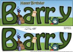 Large Dl Birthday Barry Gardening 3D Decoupage