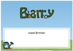 Birthday Barry Gardening Matching Large Dl Insert