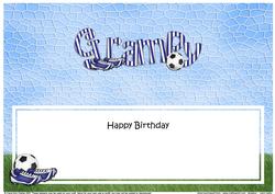 Happy Birthday Grampy Football Matching Large Dl Insert