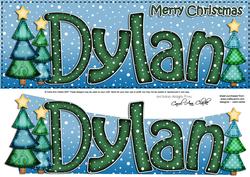 Merry Christmas Dylan Xmas Trees Large Dl & 3D Decoupage