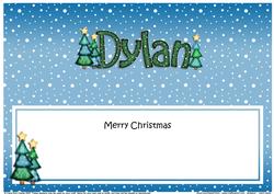 Merry Christmas Dylan Xmas Trees Matching Large Dl Insert