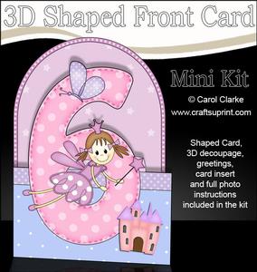 3D 6th Birthday Fairy Shaped Front Card with Decoupage