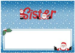 Xmas Sister with Santa Matching Large Dl Insert