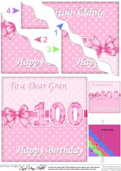 100th Birthday Gran Felties Wavy Corner Side Stacker