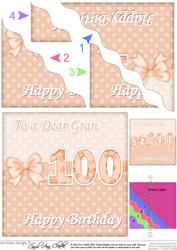100th Birthday Gran Felties Wavy Corner Side Stacker