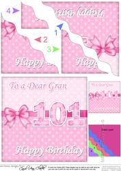 101st Birthday Gran Felties Wavy Corner Side Stacker