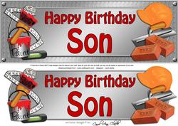 Large Dl Birthday Son Handyman Tools 3D Decoupage