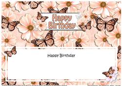 Birthday Floral Butterflies Large Dl Matching Insert