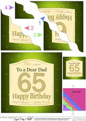 65th Birthday Dad Champagne Label Wavy Corner Side Stacker