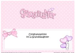 Congratulations It's a Granddaughter Large Dl Insert