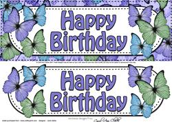 Large Dl Birthday Butterflies Card & 3D Decoupage