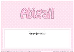 Birthday Abigail Pink Dots Matching Large Dl Insert