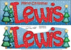 Merry Christmas Lewis Xmas Trees Large Dl & 3D Decoupage