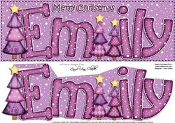 Merry Christmas Emily Xmas Trees Large Dl & 3D Decoupage