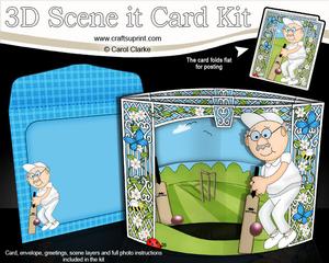 3D Bert Plays Cricket Scene It Card Kit