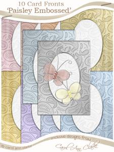 'metallic Paisley Embossed' Card Fronts Kit