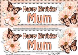 Large Dl Birthday Mum Floral Butterflies 3D Decoupage