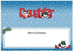 Christmas Daughter with Snowmen Matching Large Dl Insert