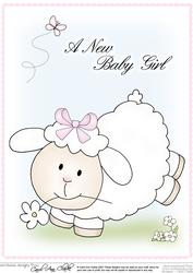 A4 Little Lamb - New Baby Girl