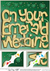 8 x 8 Emerald Wedding Anniversary Scalloped Corner Topper