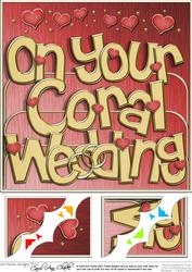 8 x 8 Coral Wedding Anniversary Scalloped Corner Topper
