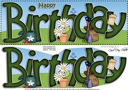 Large Dl Birthday Gardening 3D Decoupage
