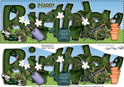 Large Dl Birthday Gardening 3D Decoupage