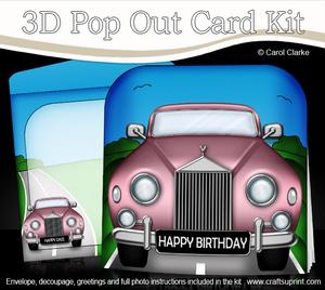 3D Rolls Royce Transport Pop Out Card Kit