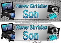 Large Dl Birthday Son Gadgets & Gizmos 3D Decoupage