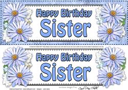 Large Dl Birthday Sister Daisies Floral 3D Decoupage