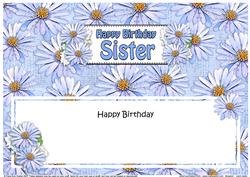Birthday Sister Daisies Floral Large Dl Matching Insert