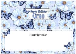 Birthday Gran Floral Butterflies Large Dl Matching Insert
