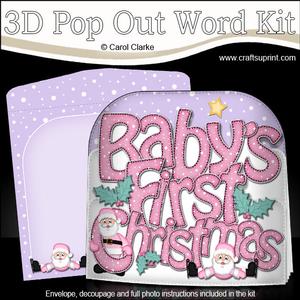 Baby's First Christmas Santa Pop Out Xmas Word Card