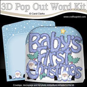 Baby's First Christmas Santa Pop Out Xmas Word Card