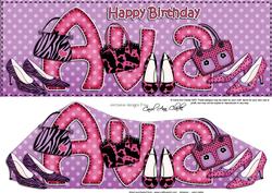 Large Dl Birthday Ava Shoes & Handbags 3D Decoupage